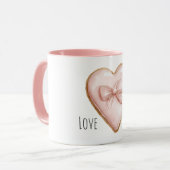 Roze Hart Strik Mok (Voorkant links)