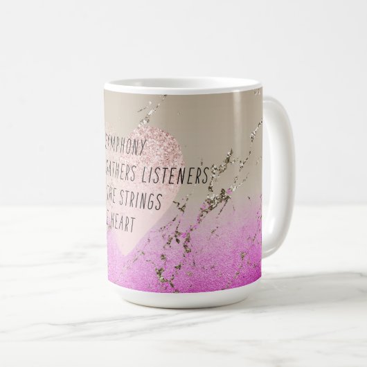 Roze Hart Strings Gedicht Koffiemok (Voorkant rechts)