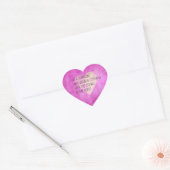Roze Hart Strings Gedicht Sticker (Envelop)