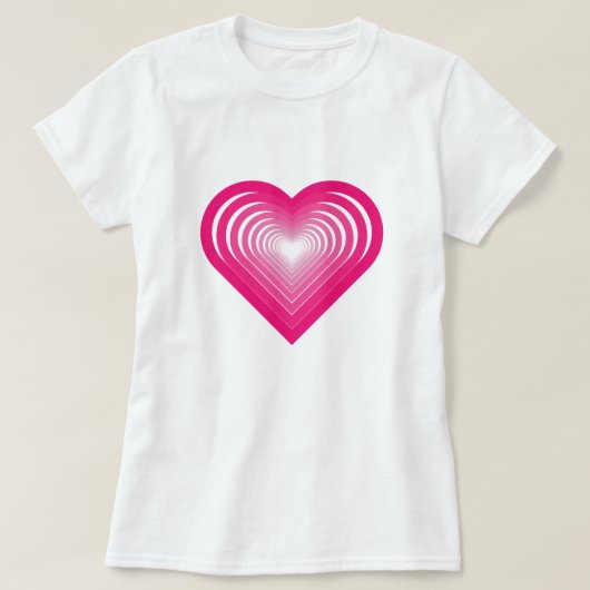 Roze hart T-shirt (Design voorkant)