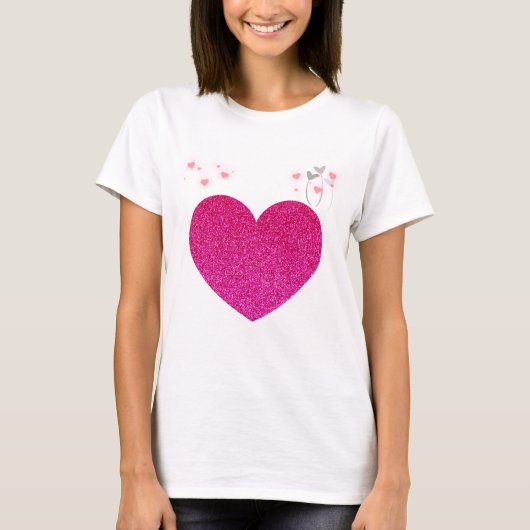roze hart t-shirt (Voorkant)
