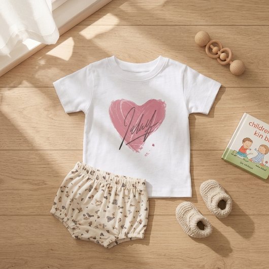 Roze hart T-shirt voor kinderen