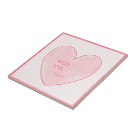 Roze hart tegeltje (Zijkant)