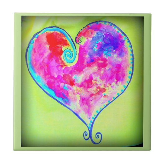roze hart tegeltje (Voorkant)