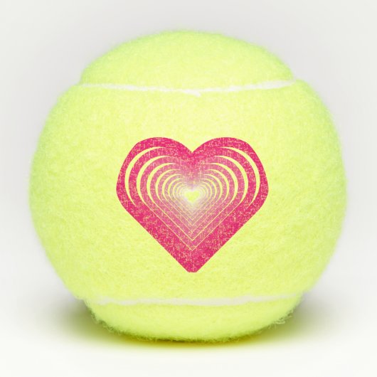Roze Hart Tennisballen Gift (Voorkant)