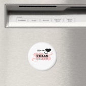 Roze Hart Texas Magneet (Insitu (Vaatwasser))