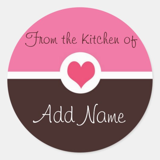 Roze Hart "uit de keuken van" Sticker (Voorkant)
