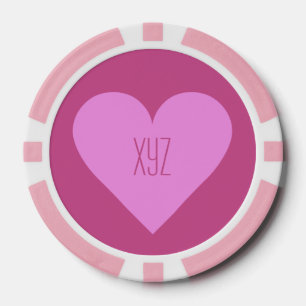 Roze Hart Valentijn aangepaste poker chips
