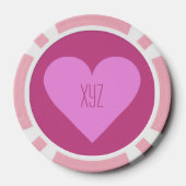 Roze Hart Valentijn aangepaste poker chips (Achterkant)