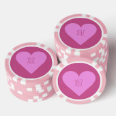 Roze Hart Valentijn aangepaste poker chips (Opstapeling)