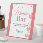 Roze Hart Valentijn Bachelorette Mimosa Bar Teken Reclamebord Met Voetstuk (Insitu)