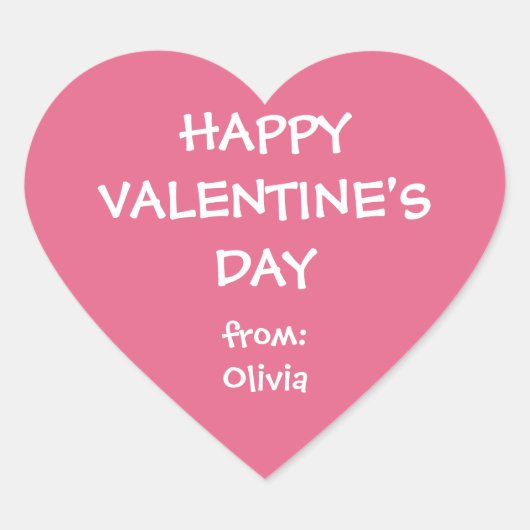 Roze hart valentijn gepersonaliseerd cadeau label (Voorkant)