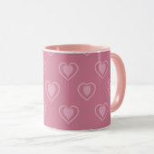 Roze Hart Valentijn Koffiemok Mok (Voorkant rechts)