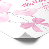 Roze Hart Valentijns Verjaardag Tijd Capsule Teken Poster (Hoek)