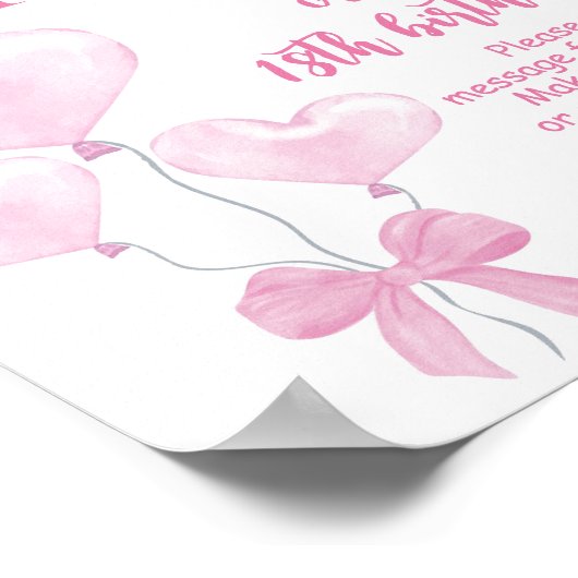 Roze Hart Valentijns Verjaardag Tijd Capsule Teken Poster (Hoek)