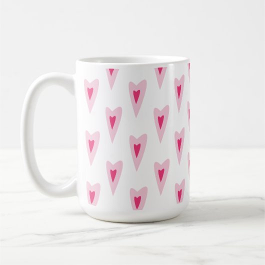 Roze Hart Valentijns Waterfles Koffiemok (Links)