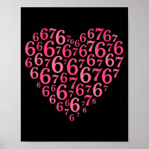 Roze Hart Valentijnsdag 6 7 Liefdeshart 6-7 Meme Poster