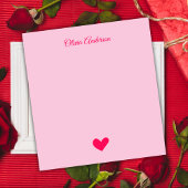 Roze Hart Valentijnsdag Gepersonaliseerde Naam Notitieblok