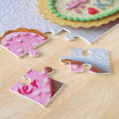 Roze Hart Valentijnsdag Liefde Koekjes Legpuzzel (Zijkant)