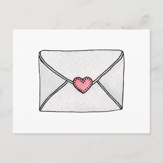 Roze hart. Valentijnsdag. Liefdesbrief. Tiener Feestdagenkaart (Voorkant)