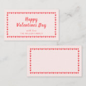 Roze hart Valentijnsdag mini  Notitiekaartje (Voorkant / Achterkant)