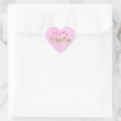 Roze Hart Valentijnsfeest Sticker (Tas)