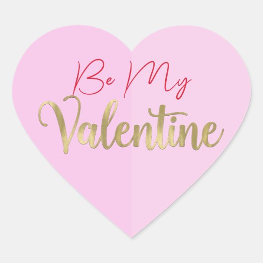 Roze Hart Valentijnsfeest Sticker (Voorkant)