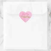 Roze Hart Valentijnsfeest Sticker (Tas)