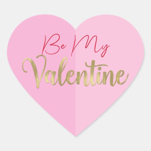 Roze Hart Valentijnsfeest Sticker (Voorkant)