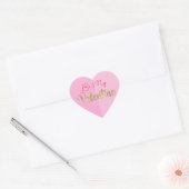 Roze Hart Valentijnsfeest Sticker (Envelop)
