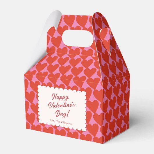 Roze Hart Valentijnsnaam Op Maat Bedankdoosjes (Voorkant Zijde)