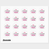 Roze hart van jullie Valentijn Ronde Sticker (Vel)