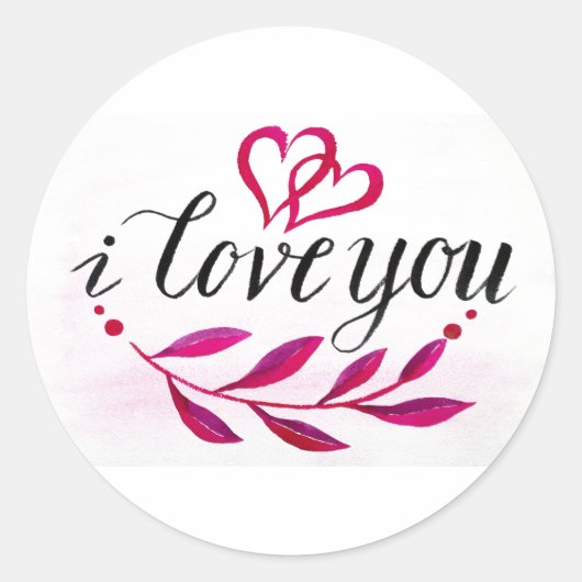 Roze hart van jullie Valentijn Ronde Sticker (Voorkant)
