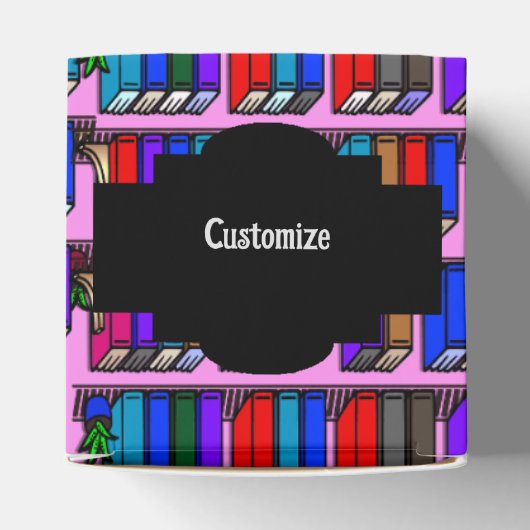 Roze hart van kleine bibliotheekplanken bedankdoosjes (Bovenkant)