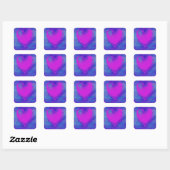Roze Hart van Liefde Vierkante Sticker (Vel)