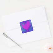 Roze Hart van Liefde Vierkante Sticker (Envelop)