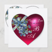 ROZE HART VERGEET MIJ NIET MONOGRAM zilver metalli Kaart (Voorkant / Achterkant)