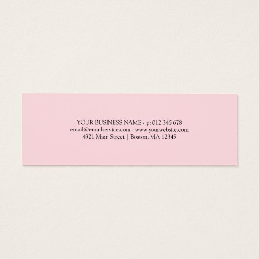 Roze hart verpakt met liefde Dank u Mini Visitekaartjes (Achterkant)