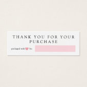 Roze hart verpakt met liefde Dank u Mini Visitekaartjes (Voorkant)