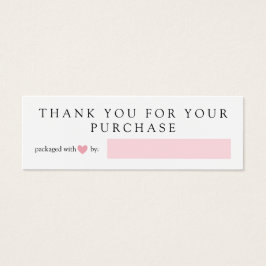Roze hart verpakt met liefde Dank u Mini Visitekaartjes