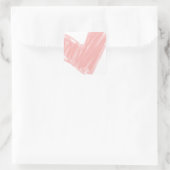 Roze hart vierkante sticker (Tas)