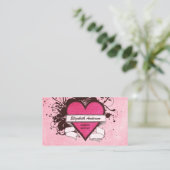 Roze Hart Visagist Ontwerp Visitekaartje (Staand voorkant)
