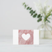 Roze hart visitekaartje (Staand voorkant)