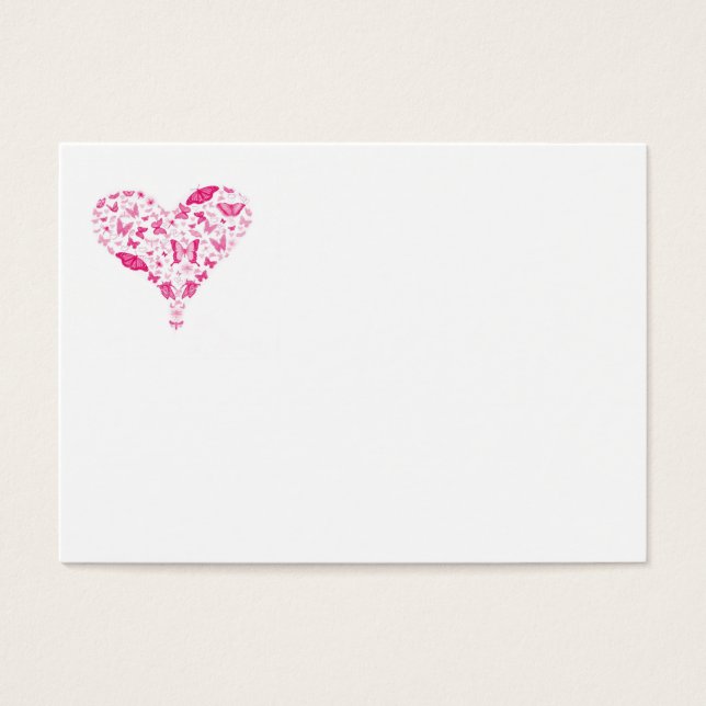 roze hart visitekaartje (Voorkant)