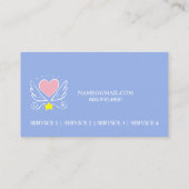 Roze Hart Vleugels met Zorgverlener op Blauw Visitekaartje (Achterkant)