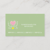 Roze Hart Vleugels met Zorgverlener op Blauw Visitekaartje (Achterkant)