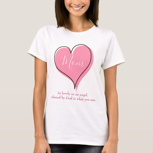  Roze hart voor mama T-shirt (Voorkant)