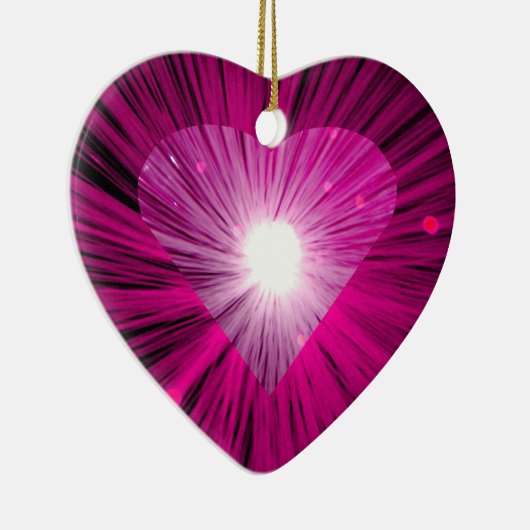 Roze hart voor sierdoeleinden keramisch ornament (Rechts)