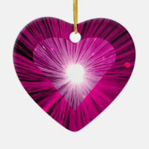 Roze hart voor sierdoeleinden keramisch ornament