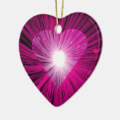 Roze hart voor sierdoeleinden keramisch ornament (Links)